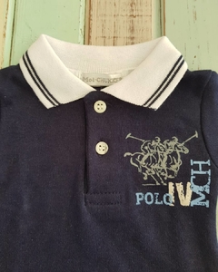 Enterito Cuello Polo con Estampas Azul - comprar online