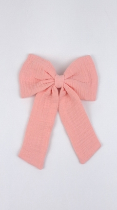 Moño Lazo Baby Coton c/Broche Rosa