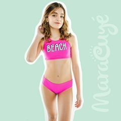 BIKINI CON VINILO BEACH ROJO