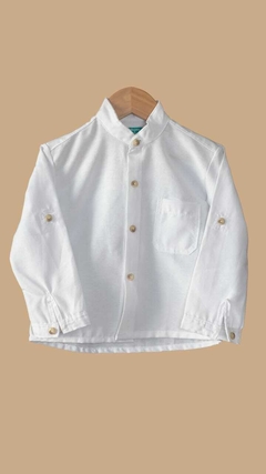 Camisa Francisco Blanco Cuello Mao Mangas Largas