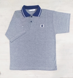 Remera Polo Combinada Gris y Azul