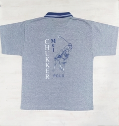 Remera Polo Combinada Gris y Azul - comprar online