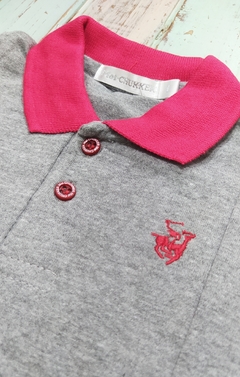 Body Cuello Polo Pima Gris y Rojo - comprar online