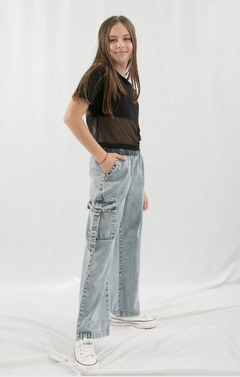 Pantalon Jean Palazzo Cargo