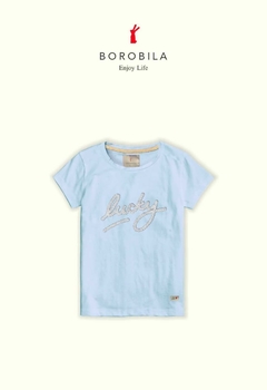 Remera Lucky Seq Celeste