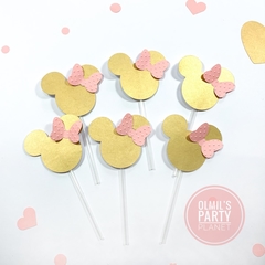 TOPPERS MINNIE PINK&GOLD x6 - comprar online