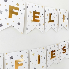 BANDERÍN FELICES FIESTAS STARS - comprar online