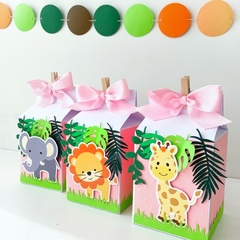 CAJA MILK ANIMALITOS DE LA SELVA "CLASSIC" x6 (2 colores) - Olmil´s Party Planet