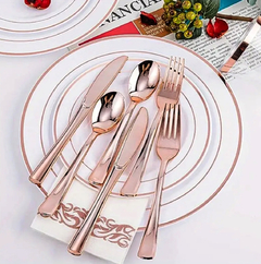 SET DE CUBIERTOS ROSE GOLD x15 un.