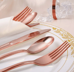 SET DE CUBIERTOS ROSE GOLD x15 un. en internet