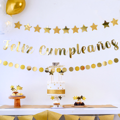 KIT DECO CUMPLEAÑOS DORADO - comprar online