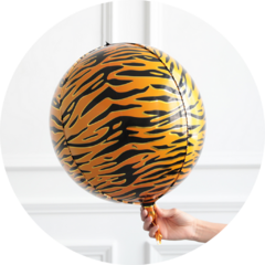 GLOBO ESFERA 4D TIGRE 22"