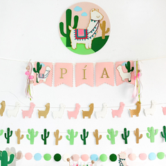 DECO PARED LLAMA Y CACTUS