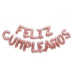 GLOBOS FRASE "FELIZ CUMPLEAÑOS" ROSÉ en internet