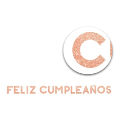 BANDERÍN "FELIZ CUMPLEAÑOS" ROSE GOLD GLITTER