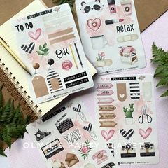 STICKERS KIT PLANNER PLANCHAS x4