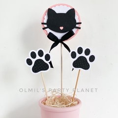 SET DE CAKE-TOPPERS 3D GATITO