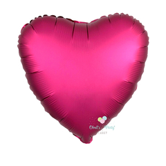 GLOBO CORAZÓN SATEN FUCSIA 45 CM