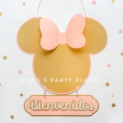 CARTEL DE BIENVENIDOS MINNIE PINK&GOLD