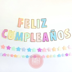 BANDERÍN "FELIZ CUMPLEAÑOS" MULTICOLOR en internet