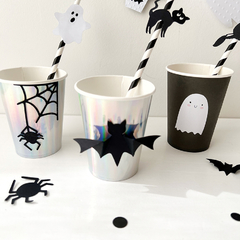 VASOS CON APLIQUES HALLOWEEN x6