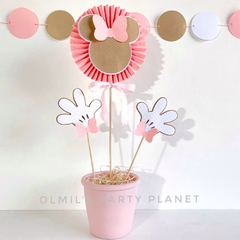 SET DE CAKE-TOPPERS MINNIE PINK&GOLD