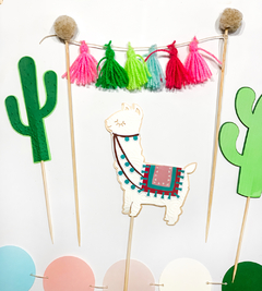 SET DE CAKE-TOPPERS LLAMA & CACTUS