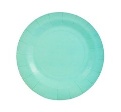 PLATO DE PAPEL AQUA PASTEL x6