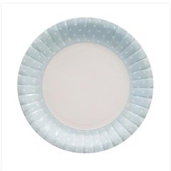 PLATO DE PAPEL CELESTE BORDE LUNARCITOS x6