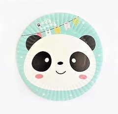 PLATO DE PAPEL PANDA PASTEL x6