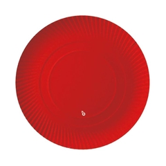 PLATO DE PAPEL ROJO 23CM x6