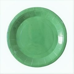 PLATO DE PAPEL VERDE BOSQUE x6