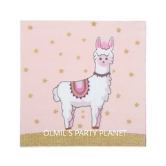 SERVILLETA LLAMA PINK & CACTUS x6