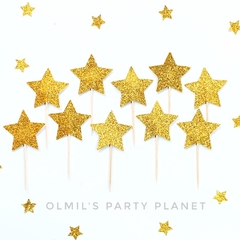 TOPPERS S ESTRELLITAS GLITTER x10