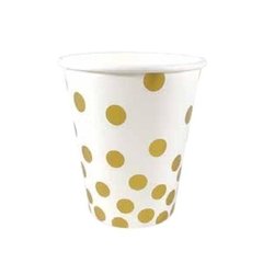 VASO DOTS DORADO x6