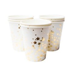 VASO ESTRELLAS DORADAS x6