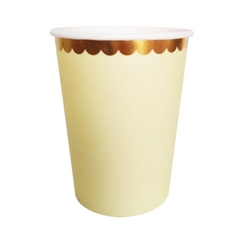 VASO AMARILLO PASTEL BORDE ONDITAS x6