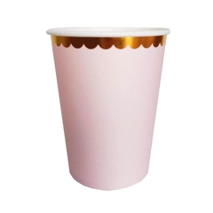 VASO ROSA PASTEL BORDE ONDITAS x6