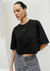 T-Shirt Cropped Oversized Com Strass