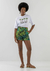 T-Shirt Cropped Estampada Com Elástico Barra - comprar online