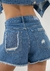 Shorts Jeans Linha A Destroyed Com Strass - loja online