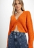 Cardigan Cropped Em Tricô Texturizado