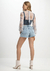 Shorts Jeans Cintura Média Com Recortes Duo - comprar online