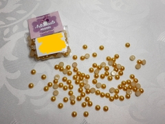 Meia pérola 6mm dourado - cod 4550