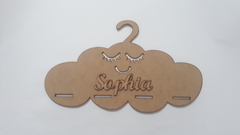 Cabide para laço de cabelo com nome personalizado de MDF recorte a laser 30cm - cod 9180 - Artesanato Mania