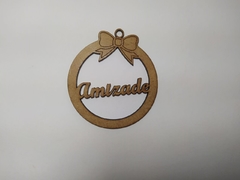 Bola de Natal palavras de otimismo de MDF recorte a laser 7,5cm - cod 9166 - comprar online