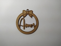 Bola de Natal palavras de otimismo de MDF recorte a laser 7,5cm - cod 9166 - Artesanato Mania