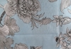 Retalho de Tecido Tricoline Estampado fundo azul floral cinza 50x50cm - cod 8168
