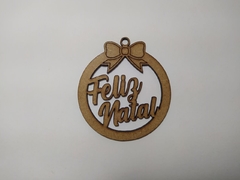 Bola de Natal palavras de otimismo de MDF recorte a laser 7,5cm - cod 9166