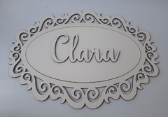 Placa quadro com nome personalizado de MDF recorte a laser 30cm - cod 9852